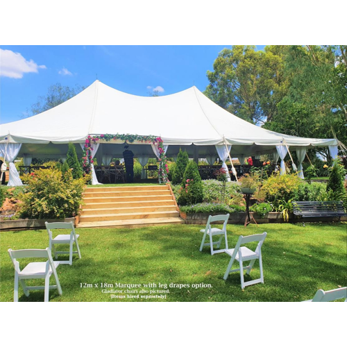 12m x 18m marquee - with leg drapes